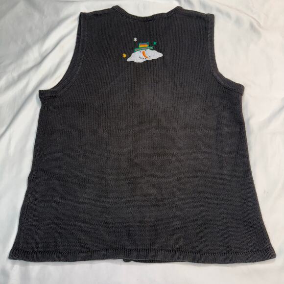 Vintage Bobbie Brooks Snowman Christmas Sweater Vest Women’s Size Small Holiday - Picture 6 of 7